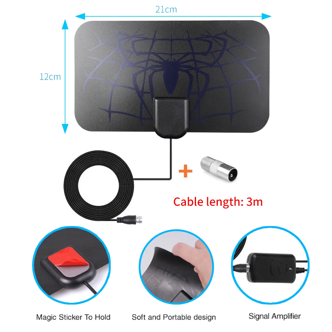 4k 8K Digital TV Antenna High Gain Booster 1080P 25DB  HD  TV DTV Box 500/4000Miles Booster for Global Digita TV Indoor Outdoor