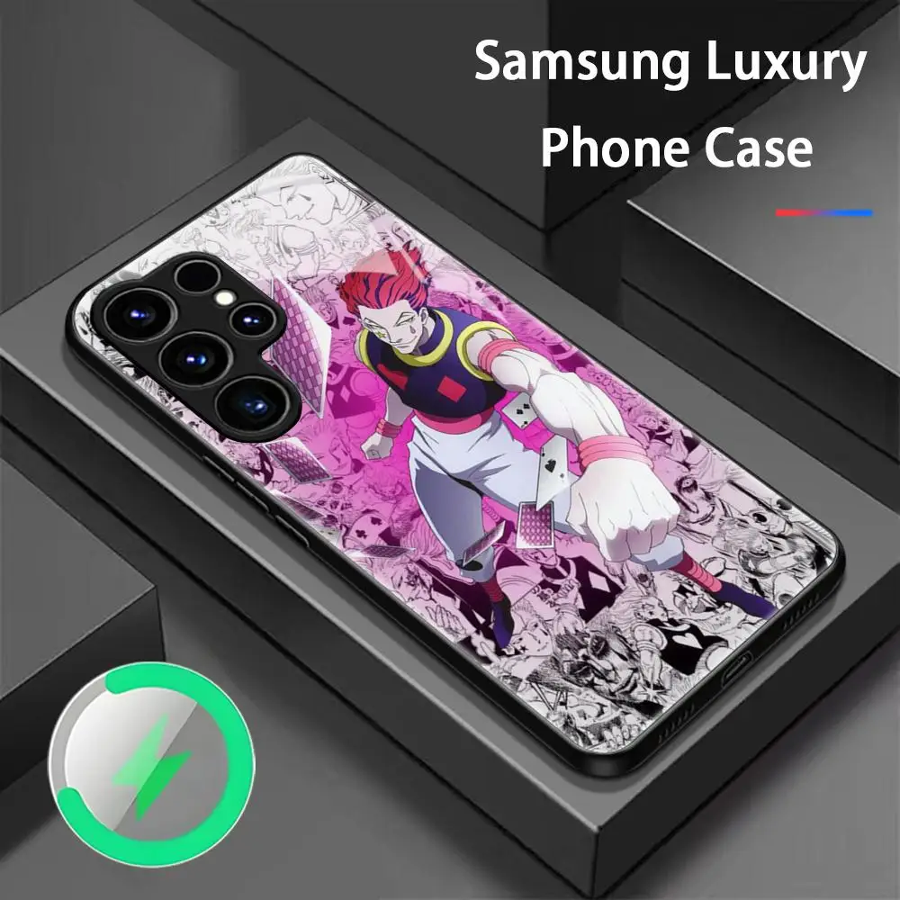 HUNTER X HUNTER Hisoka Morow funda de teléfono para Samsung S25 S24 S23 S22 S21 S20 Plus Ultra Note20 funda magnética de vidrio