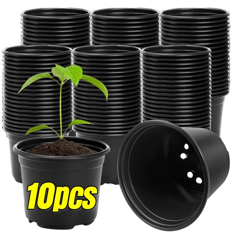 10 Uds. Macetas reutilizables para plantas, macetas para trasplantar plántulas, macetas para plantas en maceta, contenedores para interior y exterior, suministros de jardín