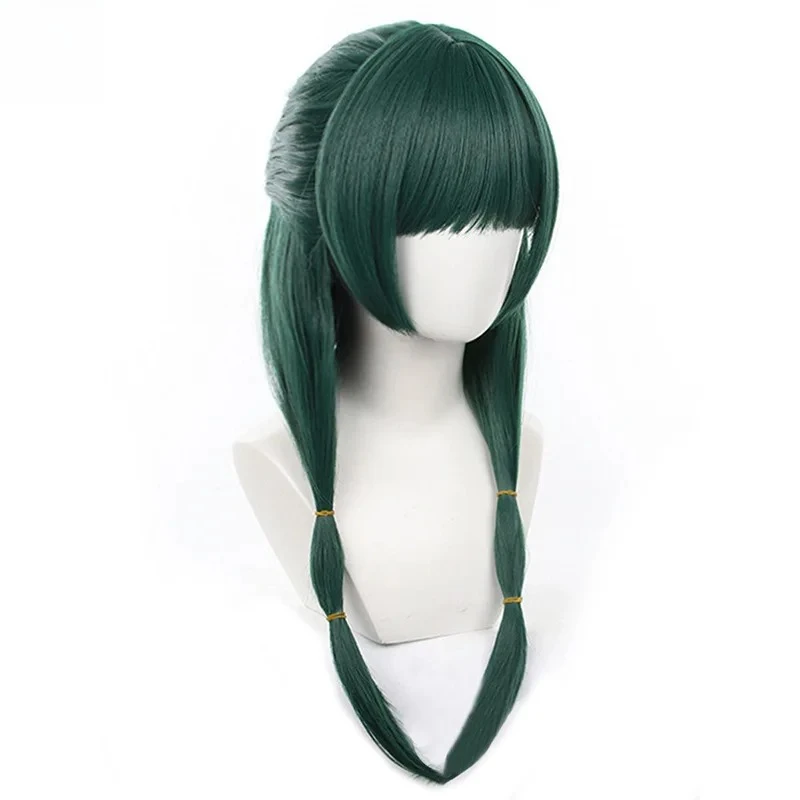 

Medicine House Girl's Whispering Cat Cos Wig Dark Green Simulated Scalp Integrated Half Ball Shape Long Hair
