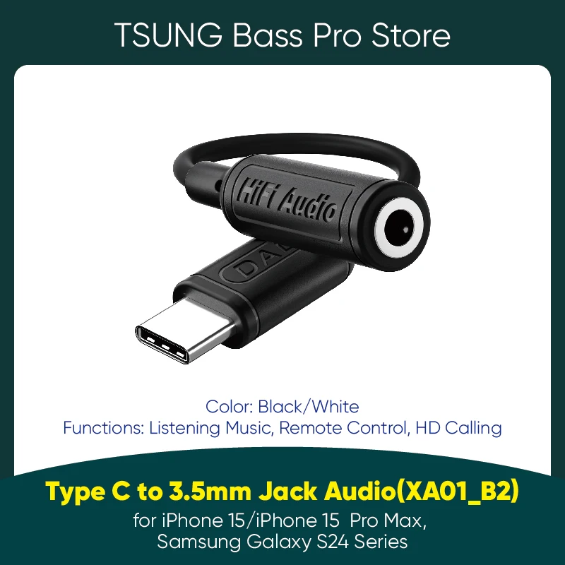 Hifi Audio Usb c إلى 3.5 ملم مهايئ الرافعة DAC لهاتف iPhone 15 Pro Max، Samsung S24 Ultra، Google Pixel 8 9 Pro Type C AUX Converter