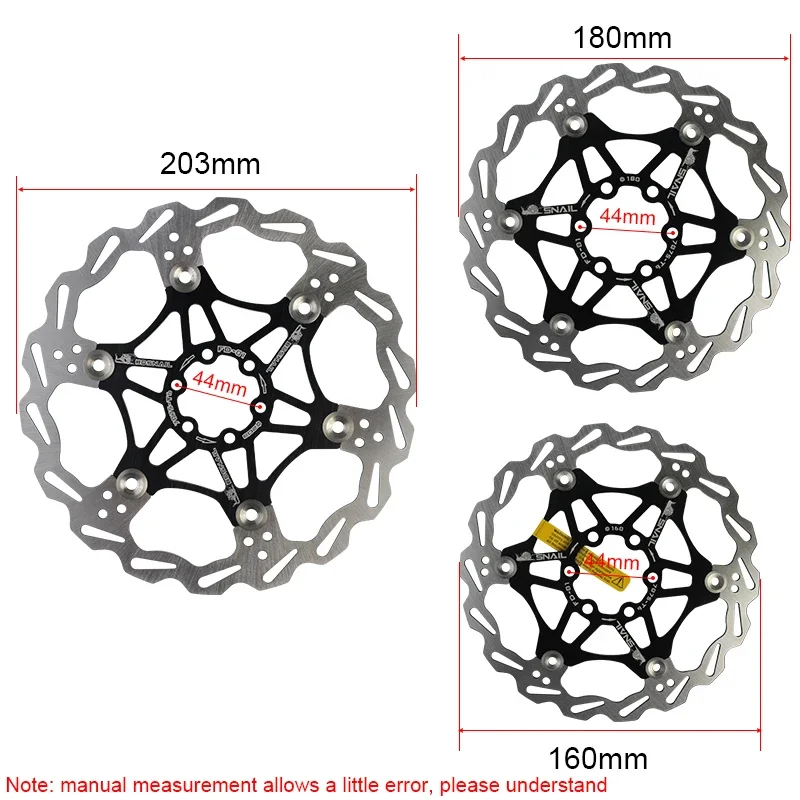 SNAIL Bicycle Floating Rotor 160/180/203mm 6-Bolt Disc Rotor Mountain Bike Brake Pads Floating Disc Bicycle Rotors