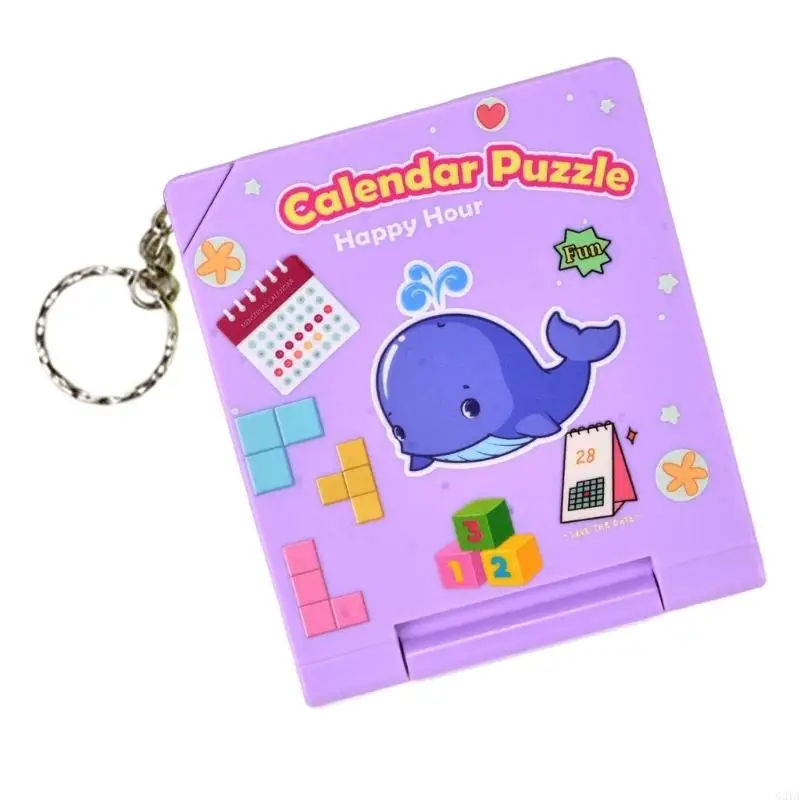 

Plastic Calendar Keyring Puzzle Game Compact Car Accessory Gift Pendant Keychain