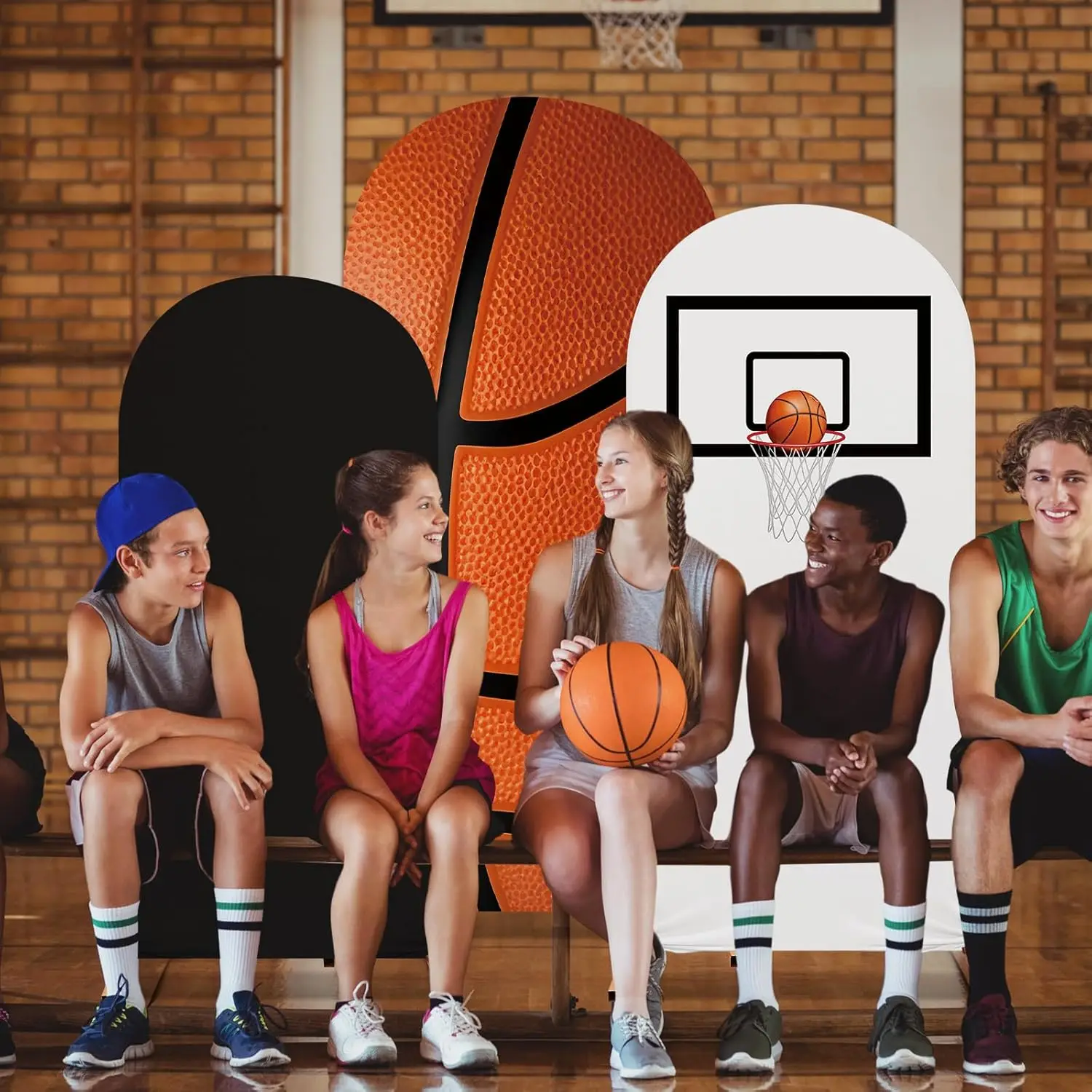 Classic Basketball Custom 2-sided Backdrop Sports Basketball Field Activity Background Decor Birthday Chiara Arch Cover Supplies