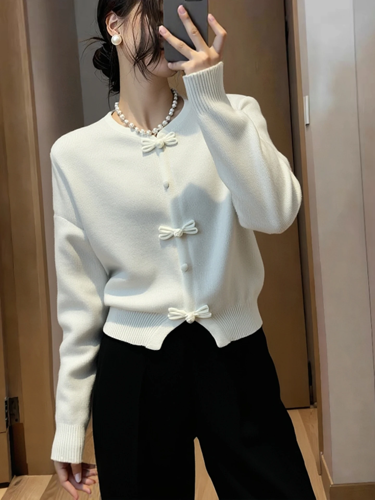 신상 중국 스타일 다용도 루즈 얀다이드 롱 스웨터 카메레 니트웨어 부드러운 울 속옷 젊은 여성용 겨울 2025