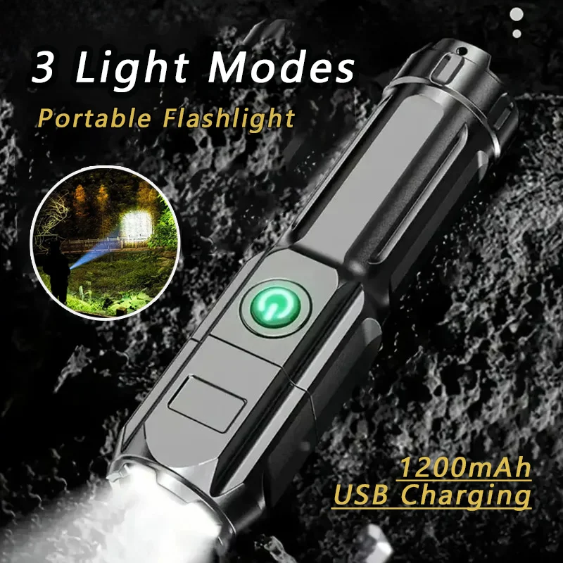 Flash Light Portable Rechargeable Spotlights High Power Led Flashlight Camping Ultra Powerful Protable Flashlight Lamp Work New