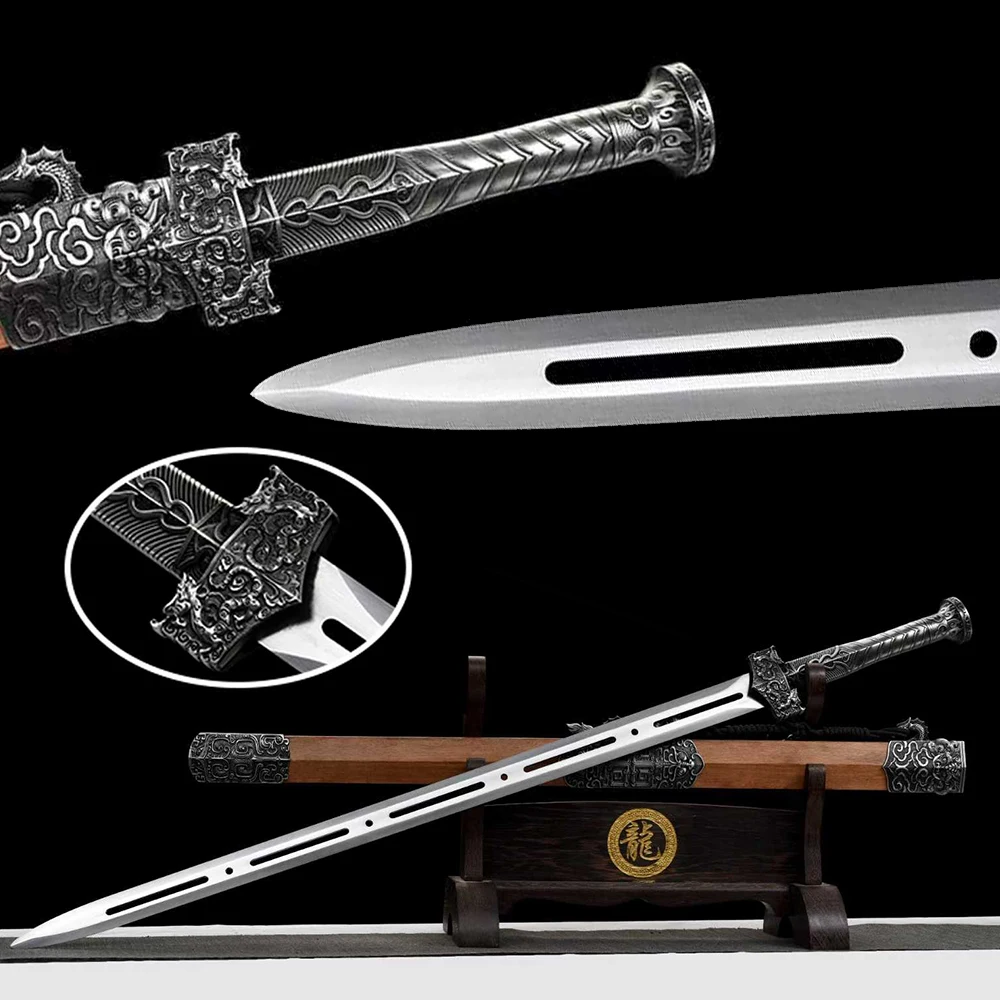 TianCi Hanjian, Chinese Jian, Chinese Sword,Metal Sword, Dragon Theme, Home Decoration, Feng Shui Ornament, Present