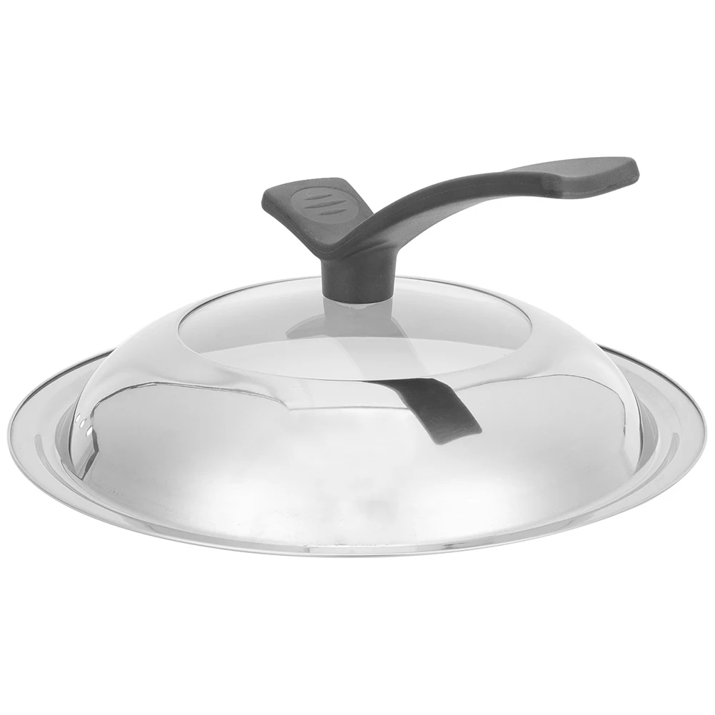 

Thickened Glass Stainless Steel Pot Multi-Function Kitchen Replacement Shockproof Visible Pan Lid Household Cookware Accessory