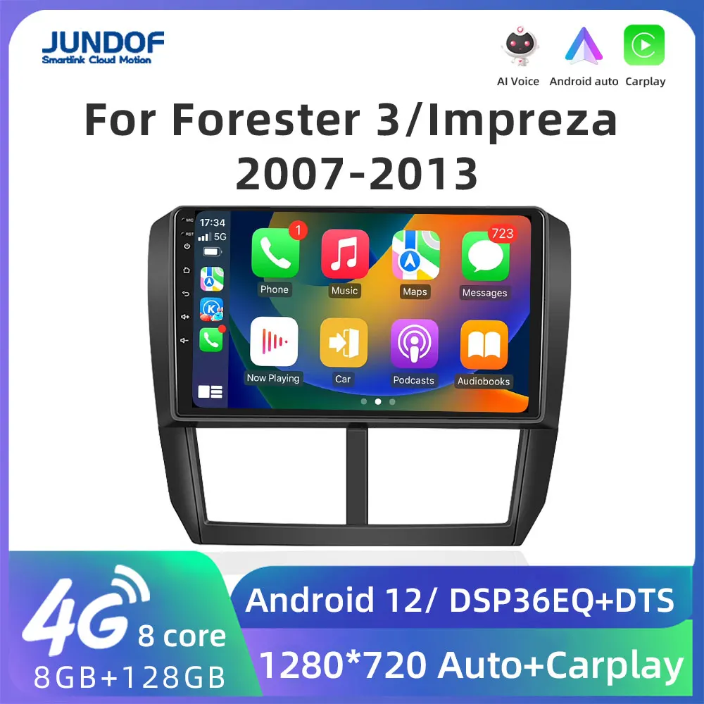 

Jundof 2 Din Car Radio For Subaru Forester 3 SH 2007-2013 For Impreza GH GE 2 Android 11 Multimedia Player Carplay Autoardio