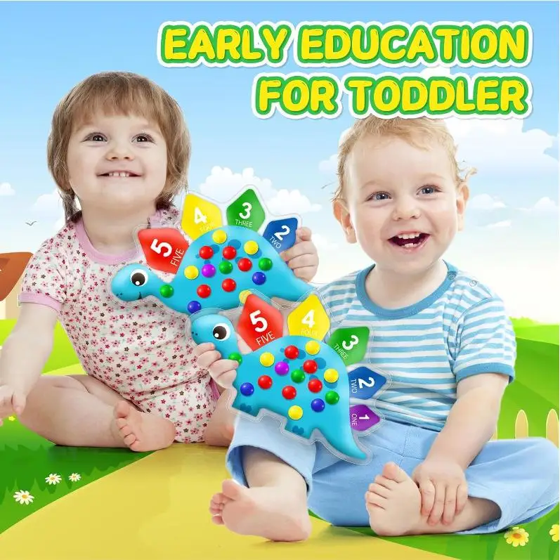 لعبة مونتيسوري الحسية لفرز 5 ألوان للأطفال لعبة تعليمية تعليمية مع كرات ملونة لتطوير المهارات الحركية الدقيقة