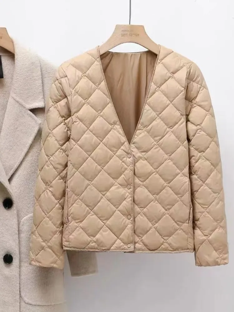 

Хлопок с эффектом похудения Jaet ort Верхняя одежда V-Ne Женская мода Легкая зима Новая внутренняя хлопковая одежда с ромбовидным узором