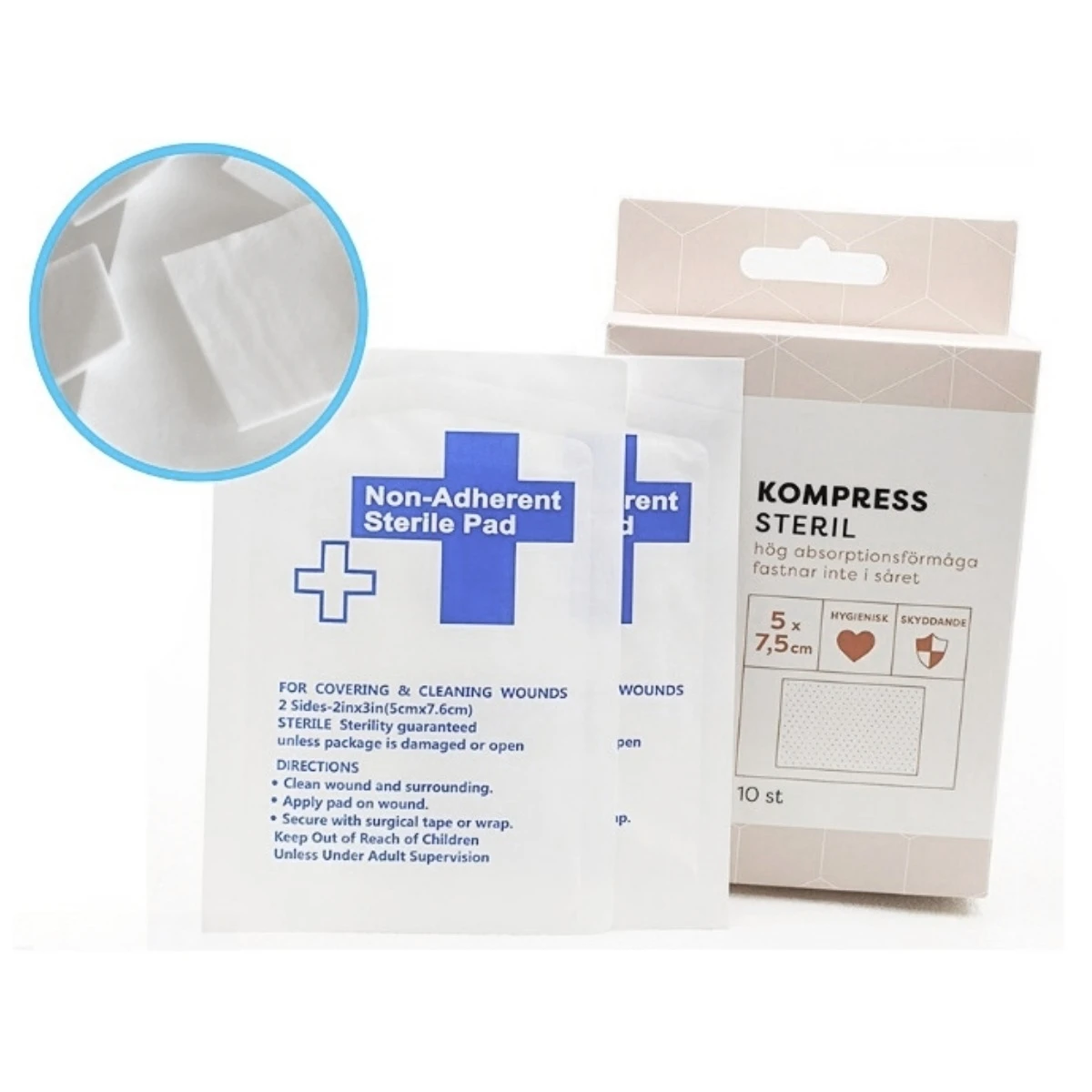 

10Pcs Sterile Non Adherent Pads 100% Cotton Waterproof Wound Dressing for Burn Care Absorbent Medical Bandage Telfa