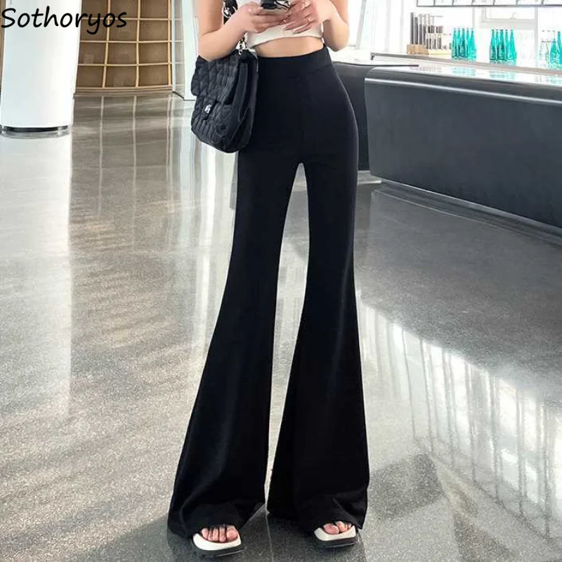 

Flare Pants Women Solid Sexy Basics Prevalent Ladies Spring Creativity Charming Special Attractive Delicate Korean Style Casual