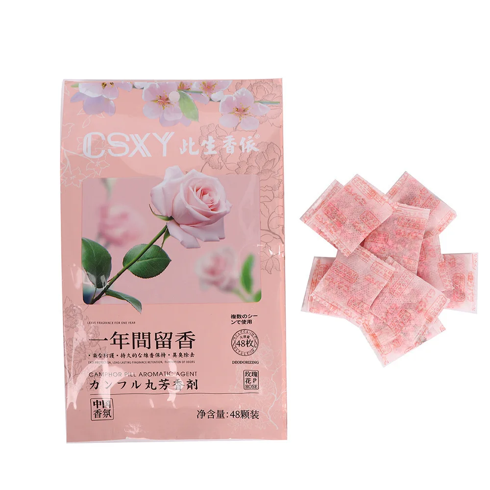 48pcs Natural Camphor Ball Drawer Closets Deodorizer Camphor Ball Wardrobe Odor Removal Insect-resistant Moth-proofing