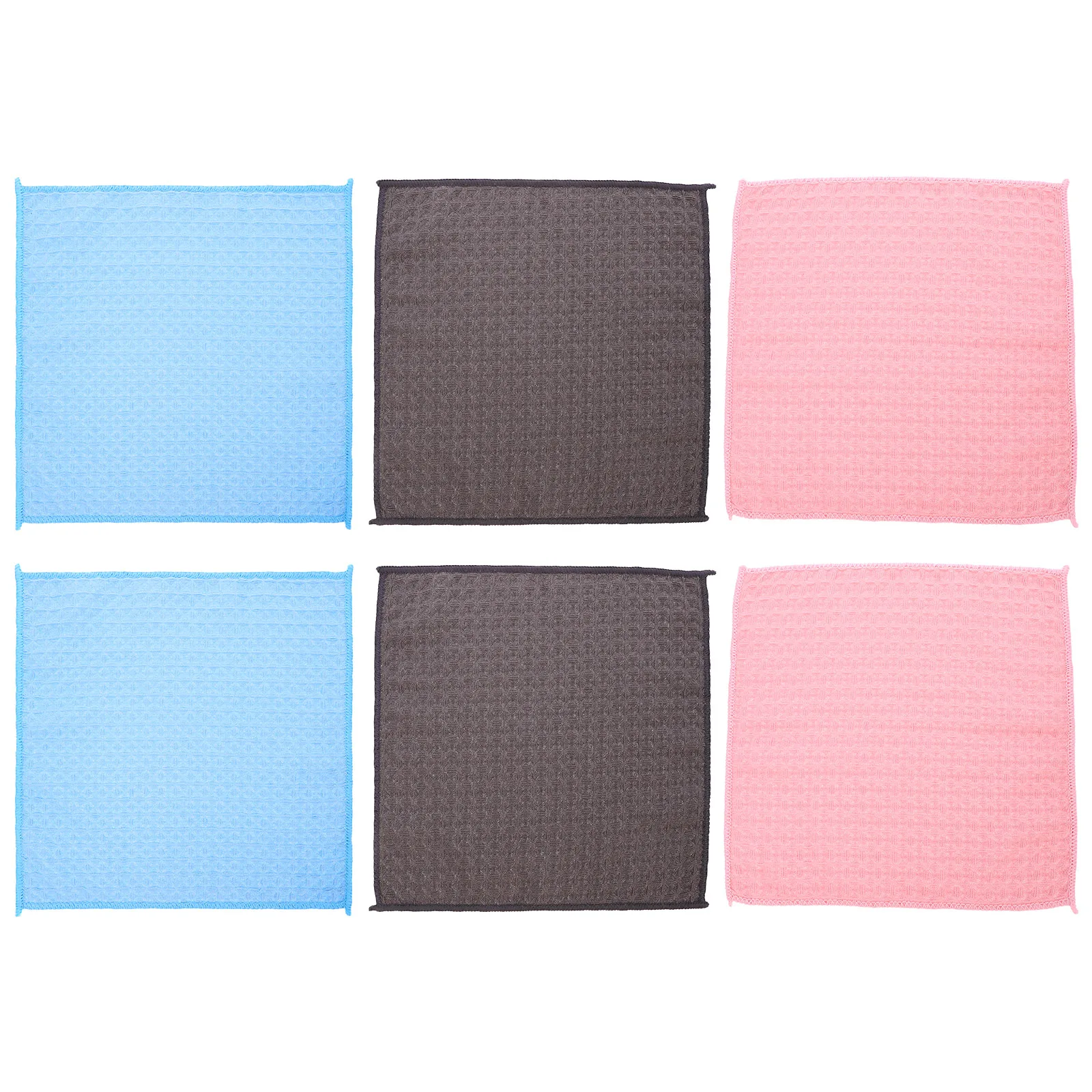 

6pcs Dishwashing Towels Reusable Kitchen Cleaning Cloth Oil Resistant Surface Long Lasting Lock Edge Multi Purpose Washcloths