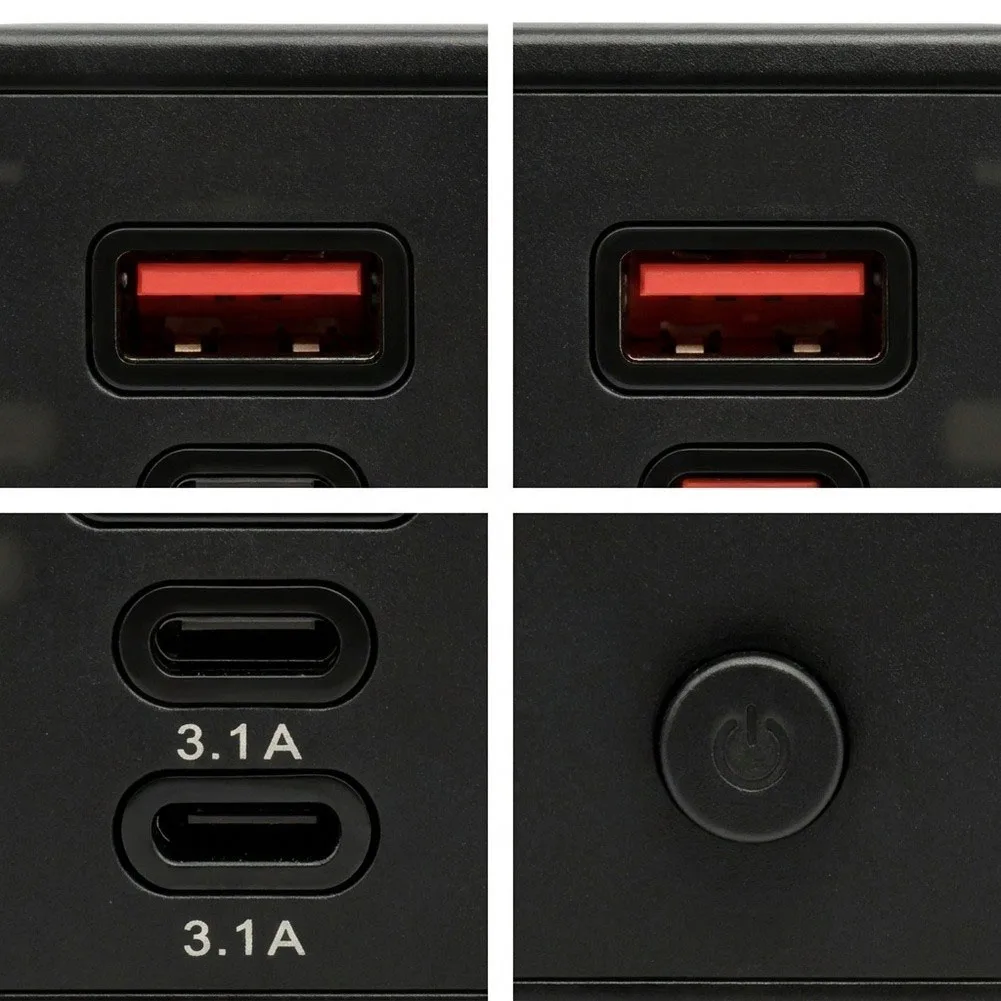 BLACK 12-24v Power Outlet Panel Power Outlet Waterproof Usb Outlet Protective Cap Included Current Value Display