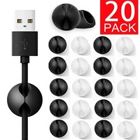 20/10/5/1Pcs Cable Clips Winder Silicone Cable Organizer Desk Wire Storage Charger Cord Holder for Car USB Charging Tablet Wire