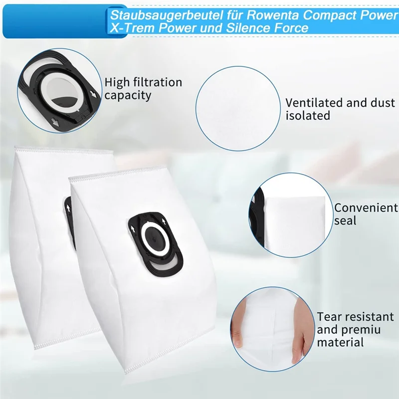 أكياس المكنسة الكهربائية لـ + ZR200520 ZR200720، مناسبة للطاقة المدمجة والقوة X وقوة الصمت #2