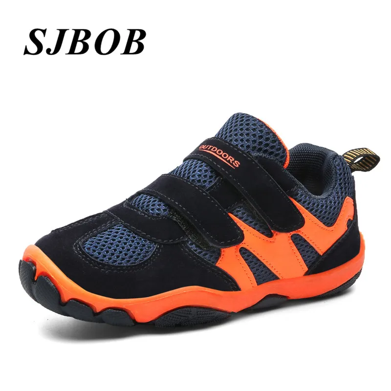 Trendy Kids Trekking Shoes Size 28-39 Hook Loop Boy's Hiking Sneakers Comfort Non-Slip Wearable Mountain Shoes For Boys Trainers