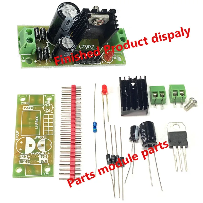 LM7805 L7805 DIY KIT  Three Terminal Voltage Regulator Power Supply Module 5V 6V 9V 12V Output Max 1.2A