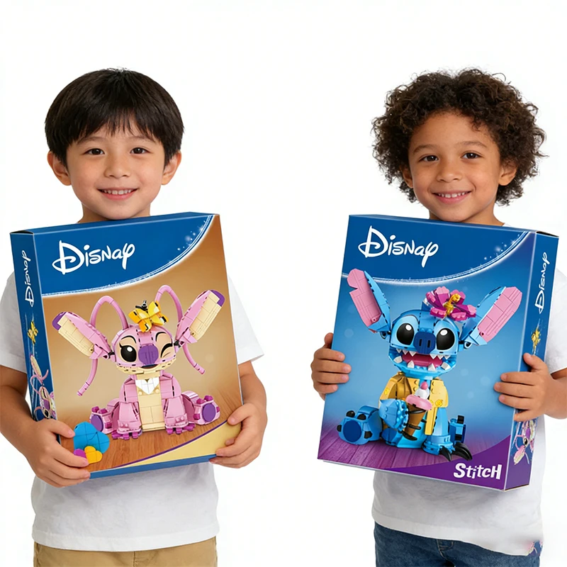 

Конструктор Disney Stitch 2026, 744 детали, для пар, крупные детали, мультяшные игрушки с подвижными ушками, DIY игрушки, подарок на день рождения для девочек и мальчиков