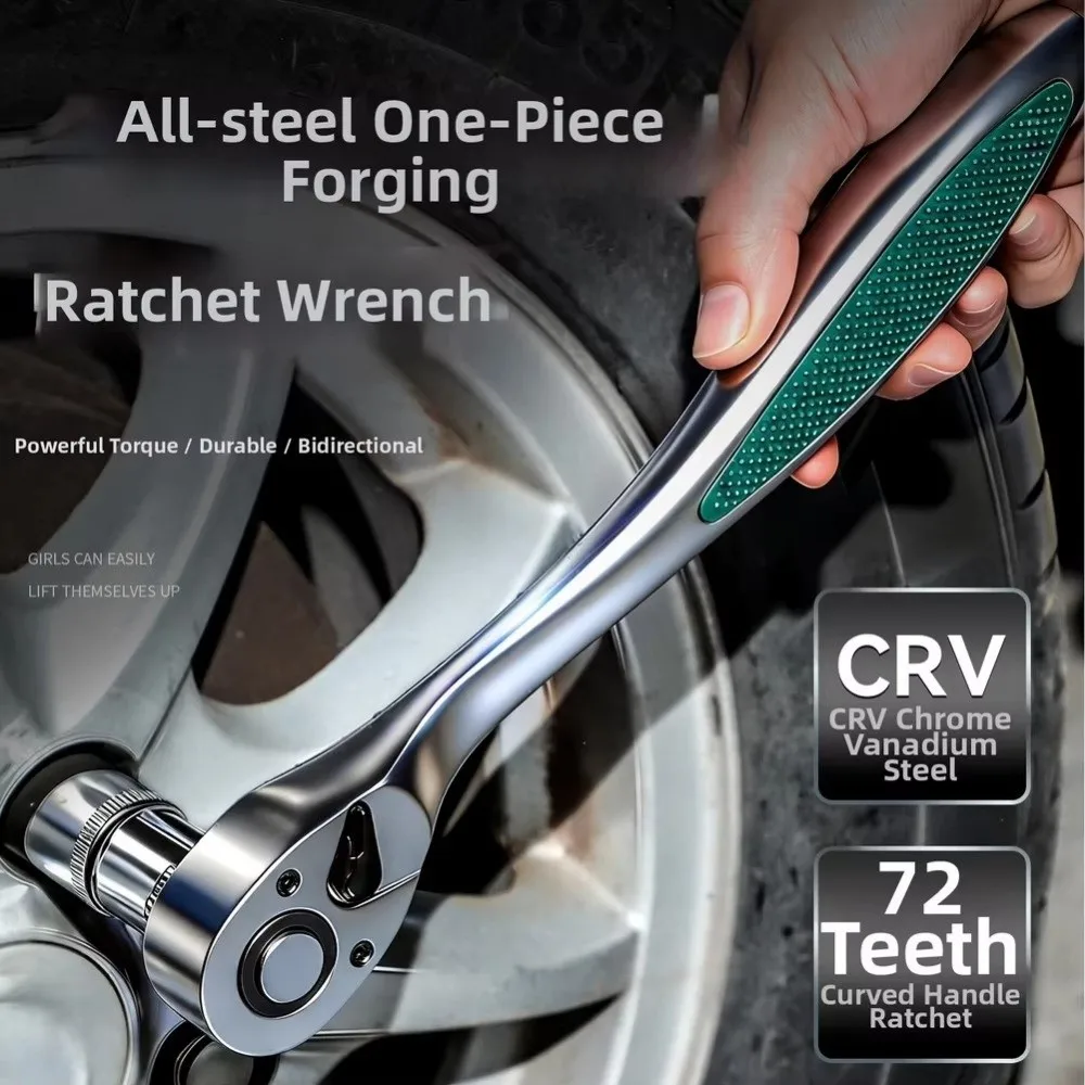 

72 Tooth Ratchet Wrench 1/2 1/4 3/8 Flying Industrial-grade Quick Ratchet Wrench Adjustable Bent Handle Two-way Socket Wrench