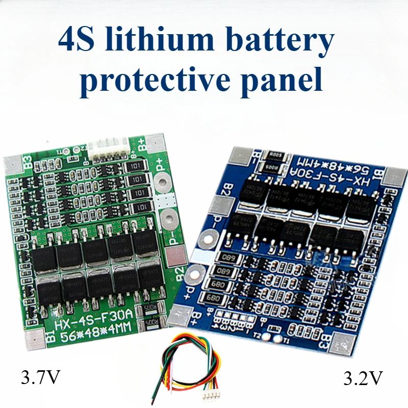 BMS 4S 30A 14.4V Balancer PCB 18650 Lipo Li-ion Lithium Battery Protection Board LiFePO4 4S BMS Balancing Charging Circuit PCM