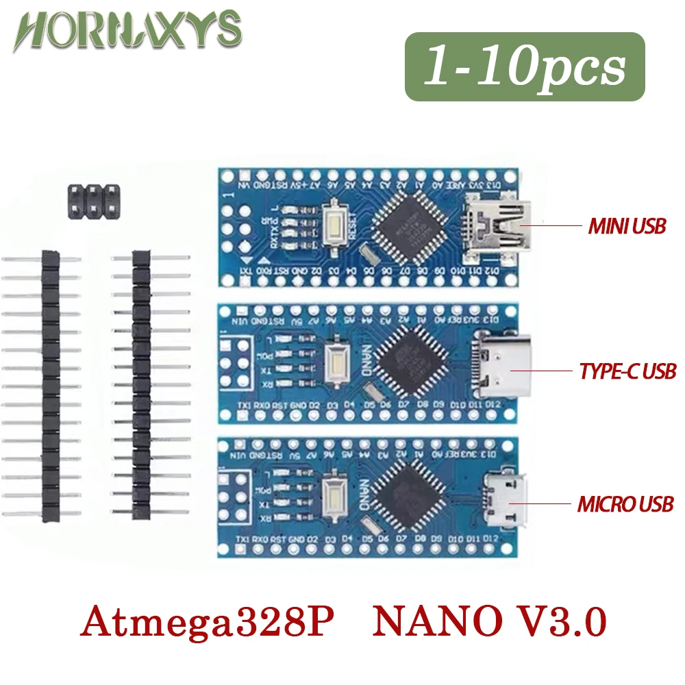 

Mini / Type-C / Micro USB Nano 3.0 With the bootloader compatible Nano controller for arduino CH340 USB driver 16Mhz ATMEGA328P