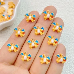 30Pcs Nail Art Resin Cartoon Fiery Dragon Designer Charms Rhinestones DIY Craft For Nail 3D Decorations Jewelry