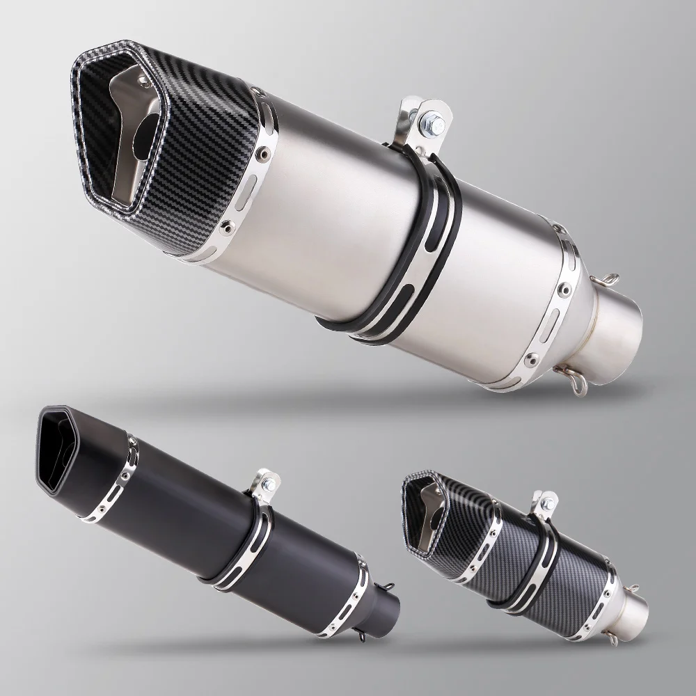 

51mm Universal Motorcycle Exhaust Muffler Motocross Racing Escape Moto Muffler Pipe For FZ6 S1000RR Z400 R6 CB1000R XMAX GSXR150