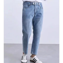 2024 Straight Business Pant Men Dress Trouser High Quality Double Pleated Jeans Straight Leg Pant Naples Men's Social Trousers