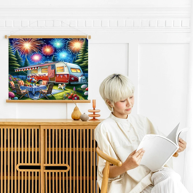 Afbeelding 3: Groot formaat Diamond Art Schilderen Zeezicht Zonsondergang VW Bus Auto landschap Home Decor Volledige Vierkante & Ronde mozaïek borduurwerk kruissteek