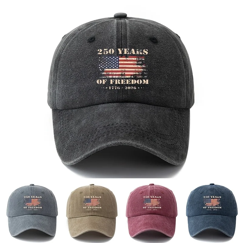 

A Stylish And Versatile Baseball Cap for Both Men And Women, Featuring a Print Celebrating 250 YEARS OF FREEDOM. This Classic Re