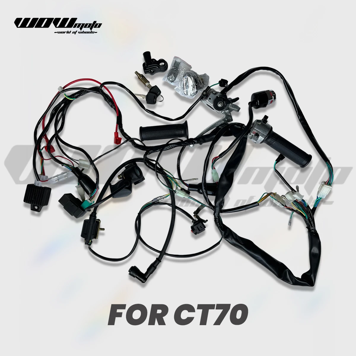 Mini Moto Wiring Harness For DAX CT70 ST70 | 12V Complete Electrical Harness with Lights | Motorcycle Electrical Restoration Par