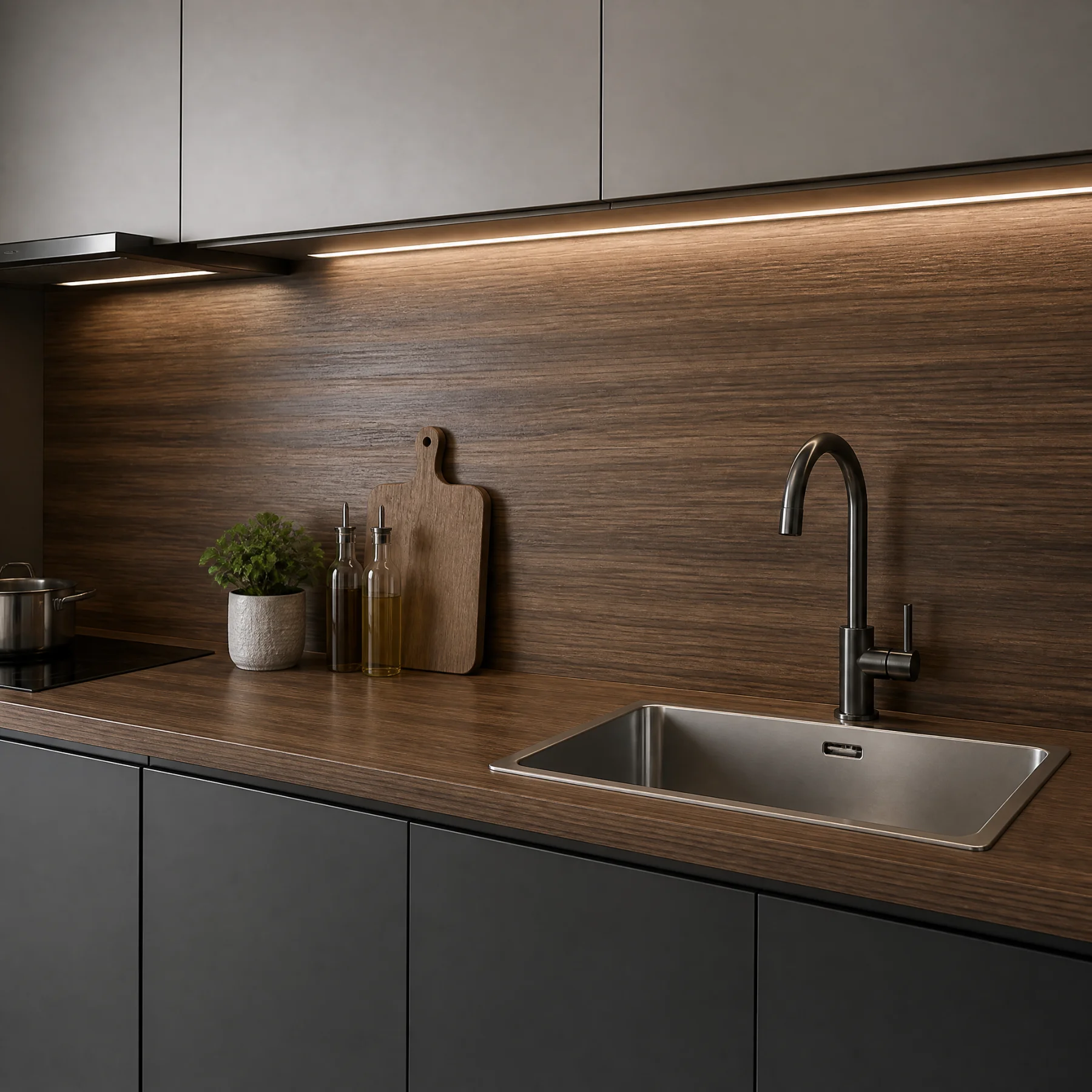Dark Brown Wood Grain Self‑Adhesive Peel and Stick Contact Paper Waterproof Vinyl Film for Cabinet Table Furniture Decoration