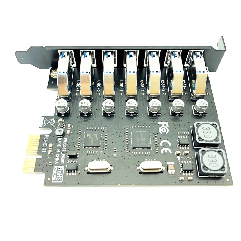 USB 3.0 PCI-E Adattatore per Schede Di Espansione 7 Porte USB 3.0 Hub Adapter Controller Esterno PCI-E Extender PCI Express Card per desktop