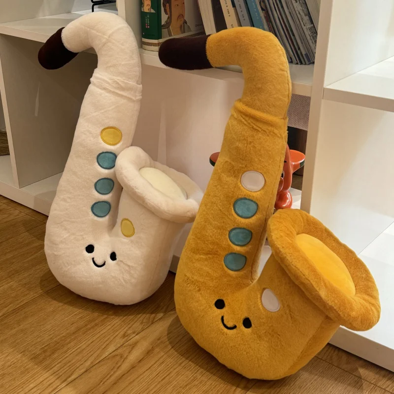 Jouets en peluche de musique créative et mignonne, Saxophones doux, guitares, symboles Pipa, poupées en peluche, Instruments de musique, cadeaux pour enfants
