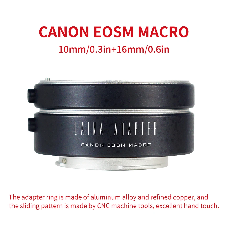 Tubo de extensión macro automático para Canon EOS-M, juego de anillos adaptadores AF electrónicos LENNAI para cámaras EOS M10, M50, M200, M6