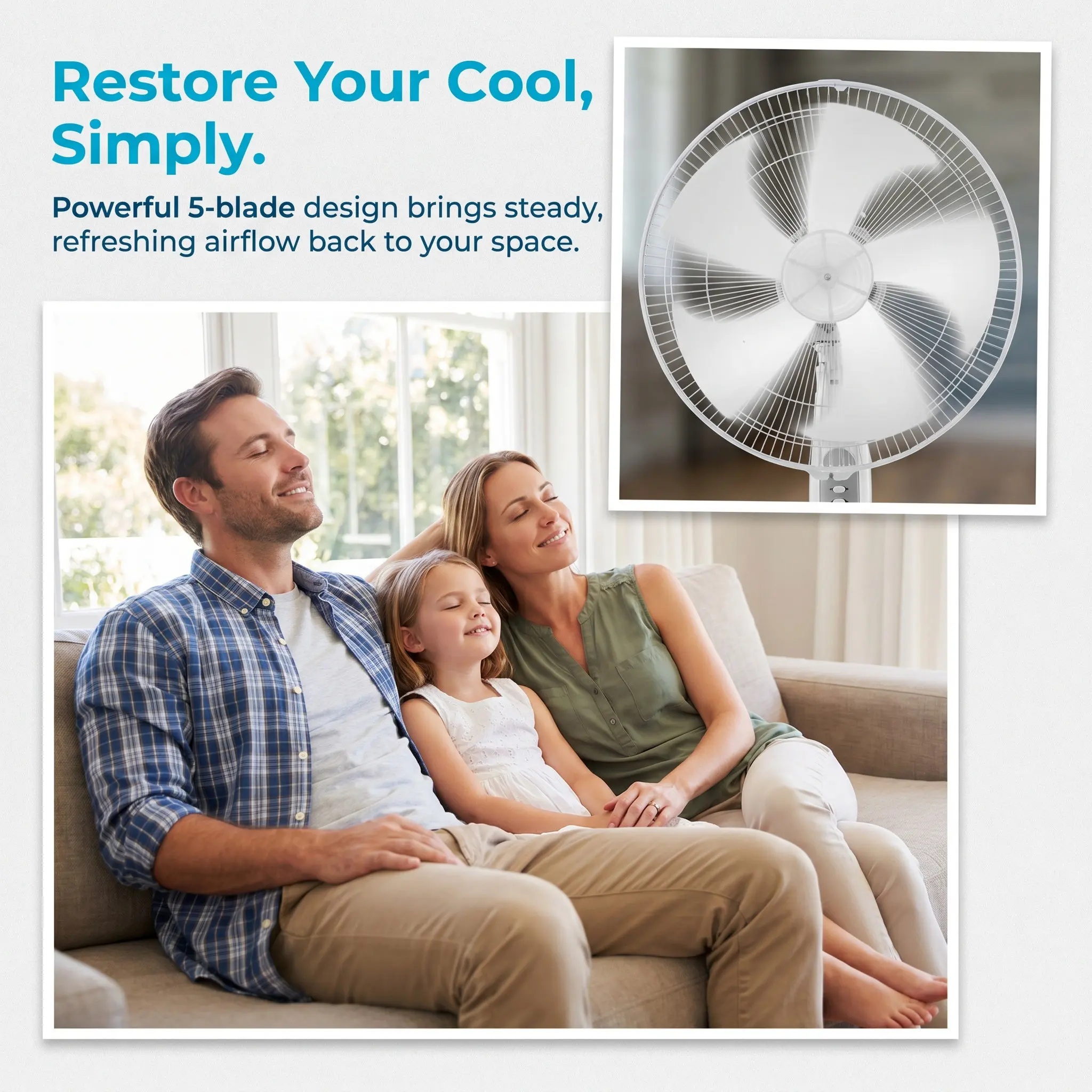 14 Inch Universal Replacement Fan Blades for Standing Pedestal Table Fans Plastic 5 Leaves Electric Fan Blades Easy Install