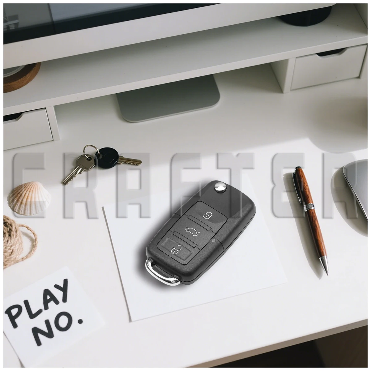 Key Crafters 1J0959753N/CT/DA/AH 433MHz ID48 CHIP Flip Remote CarKey For VW VolkSwagen Caddy Passat Golf Tiguan 1K0959753N/G