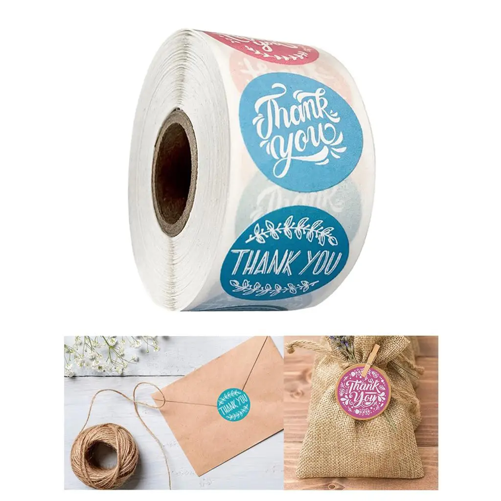 500pcs Thank You Packaging Sealing Stickers Round Paper Labels Handmade