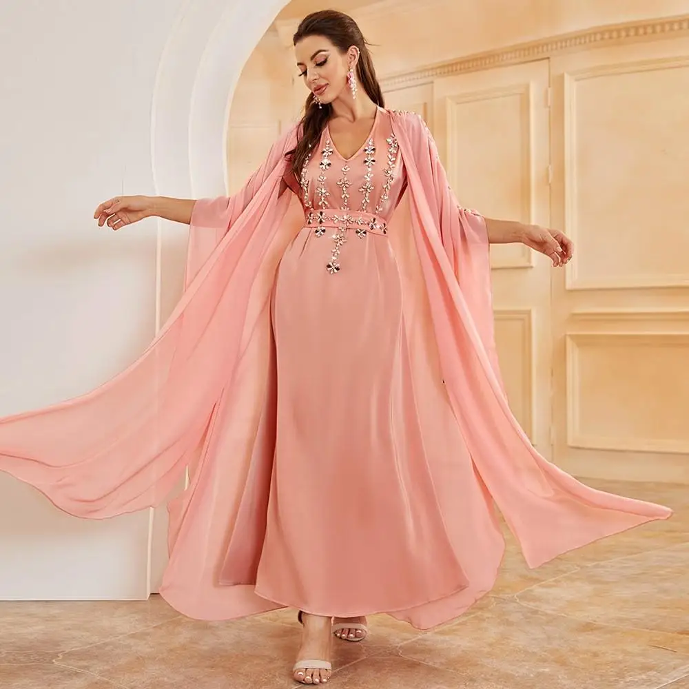 

Eid Djellaba Muslim Women Kimono Jalabiya Maxi Dress Set Dubai Abaya Turkey Kaftan Kebaya Caftan Marocain Femme Robe Outfits New