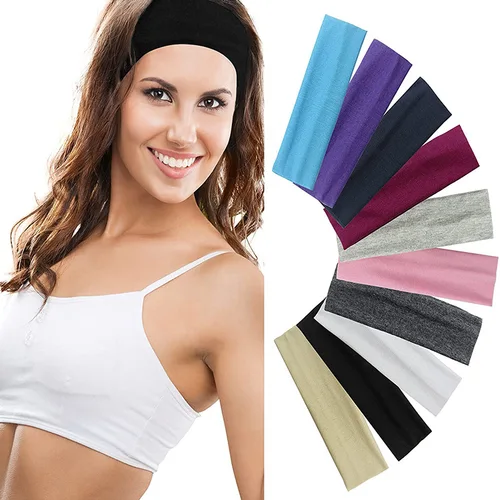 Diademas deportivas de Yoga para mujer, diadema absorbente de sudor, bandas elásticas para el cabello de Color caramelo, accesorios para el cabello para niñas, venta al por mayor
