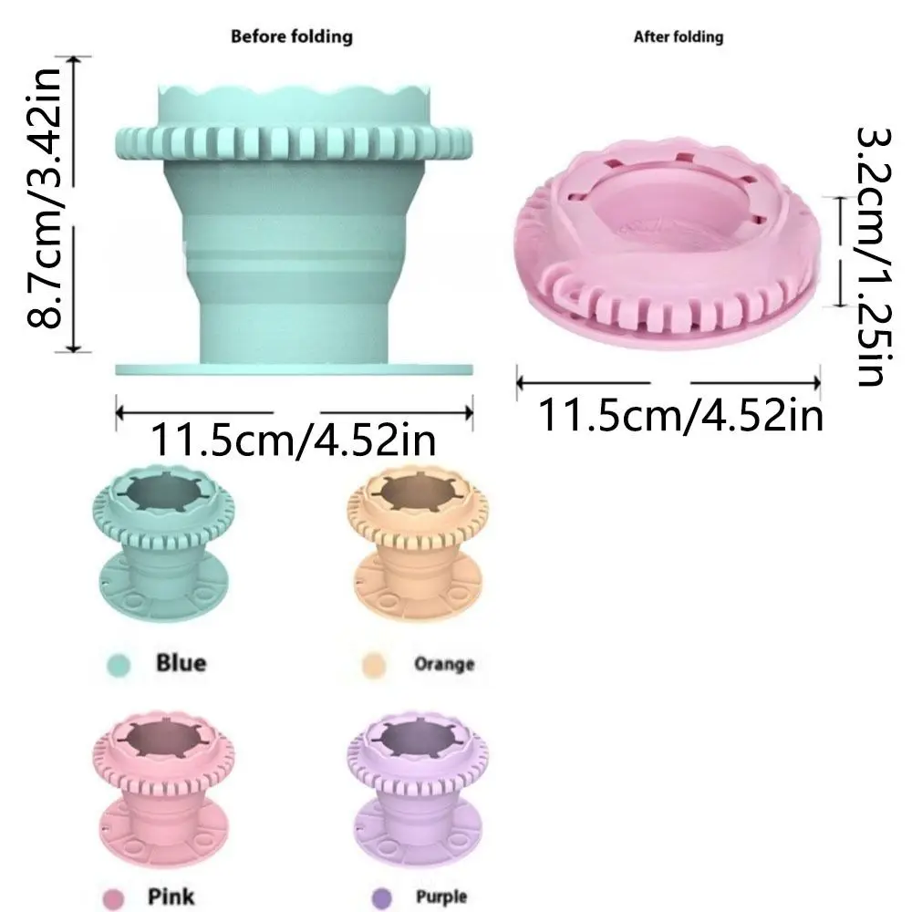Rondella per pennelli pieghevole con foro per appendere, fondo a ventosa, scatola per pulire la vernice in silicone, portapenne antiscivolo