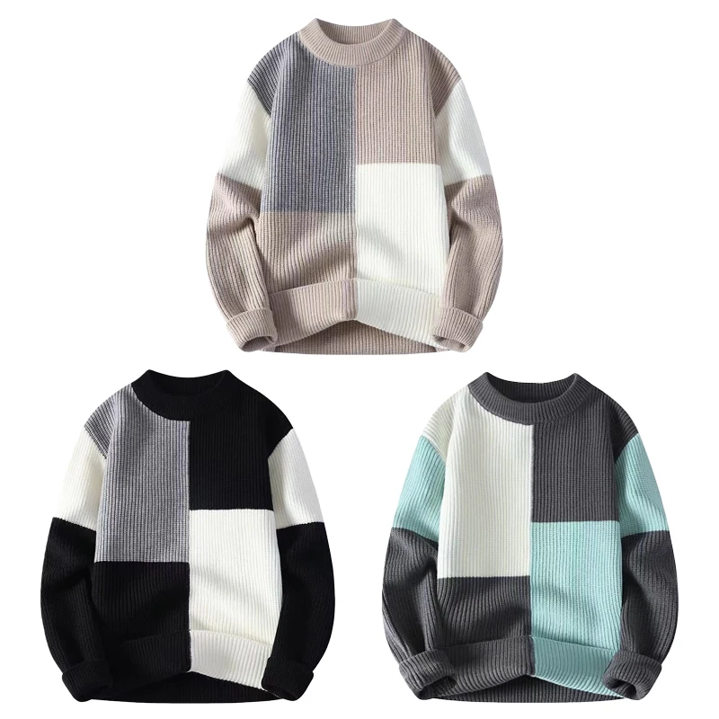 

Winter Sweater Men Warm Fashion Casual Knit Pullover Men Streetwear Korean Loose Long Sleeve Sweater Mens Jumper Clothes M-4XL