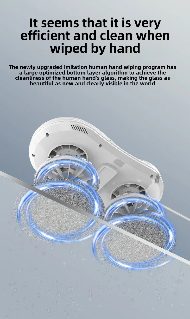 Robot Pembersih Jendela Pintar Listrik Cerdas Otomatis Penuh Penyedot Debu Kaca Penggunaan Rumah Tangga AU EU RU dengan Remote