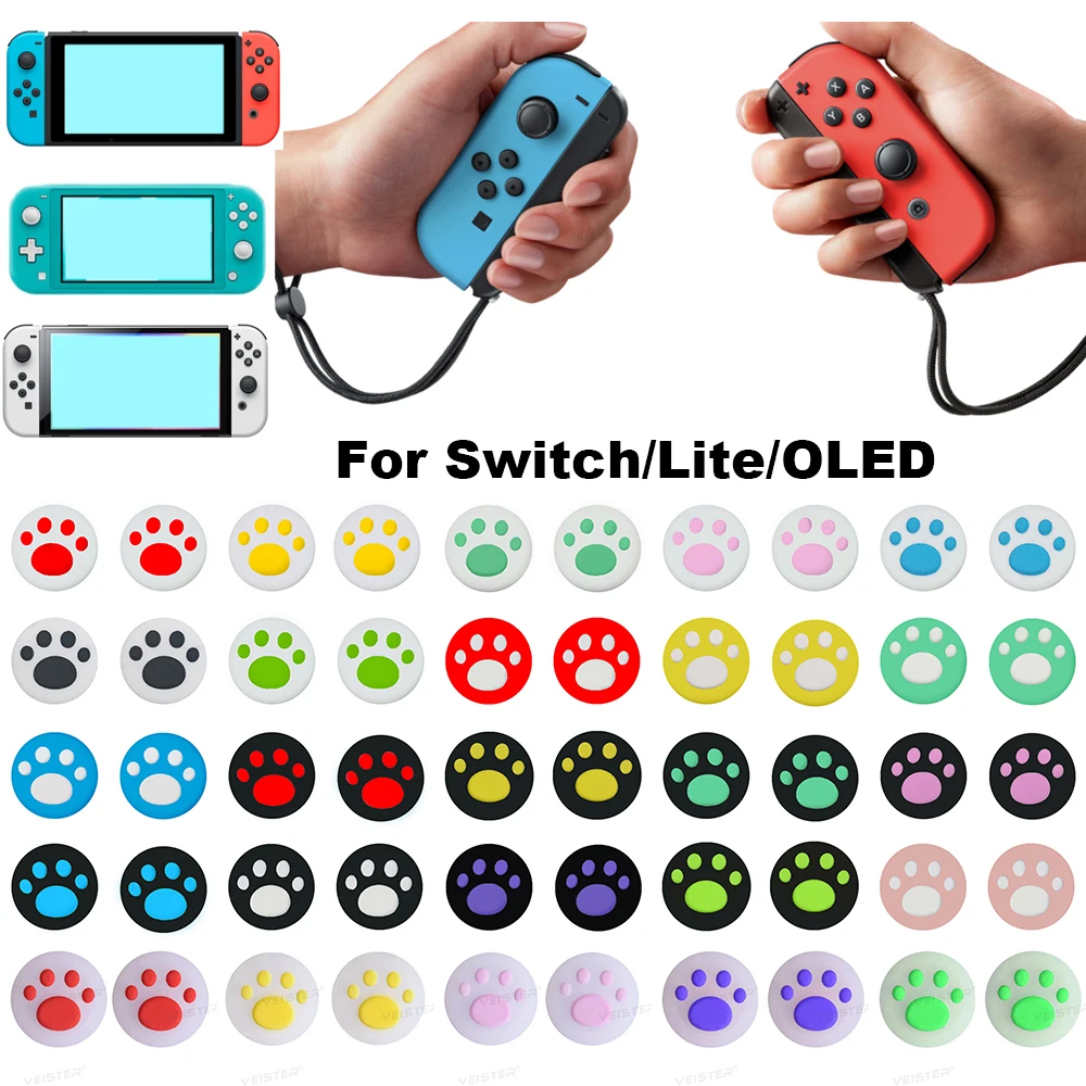 

4pcs Cat Paw Thumb Stick Grip Cap Cover For Switch/Lite/OLED Controller Gamepad JoyCon Joystick Case Accessories