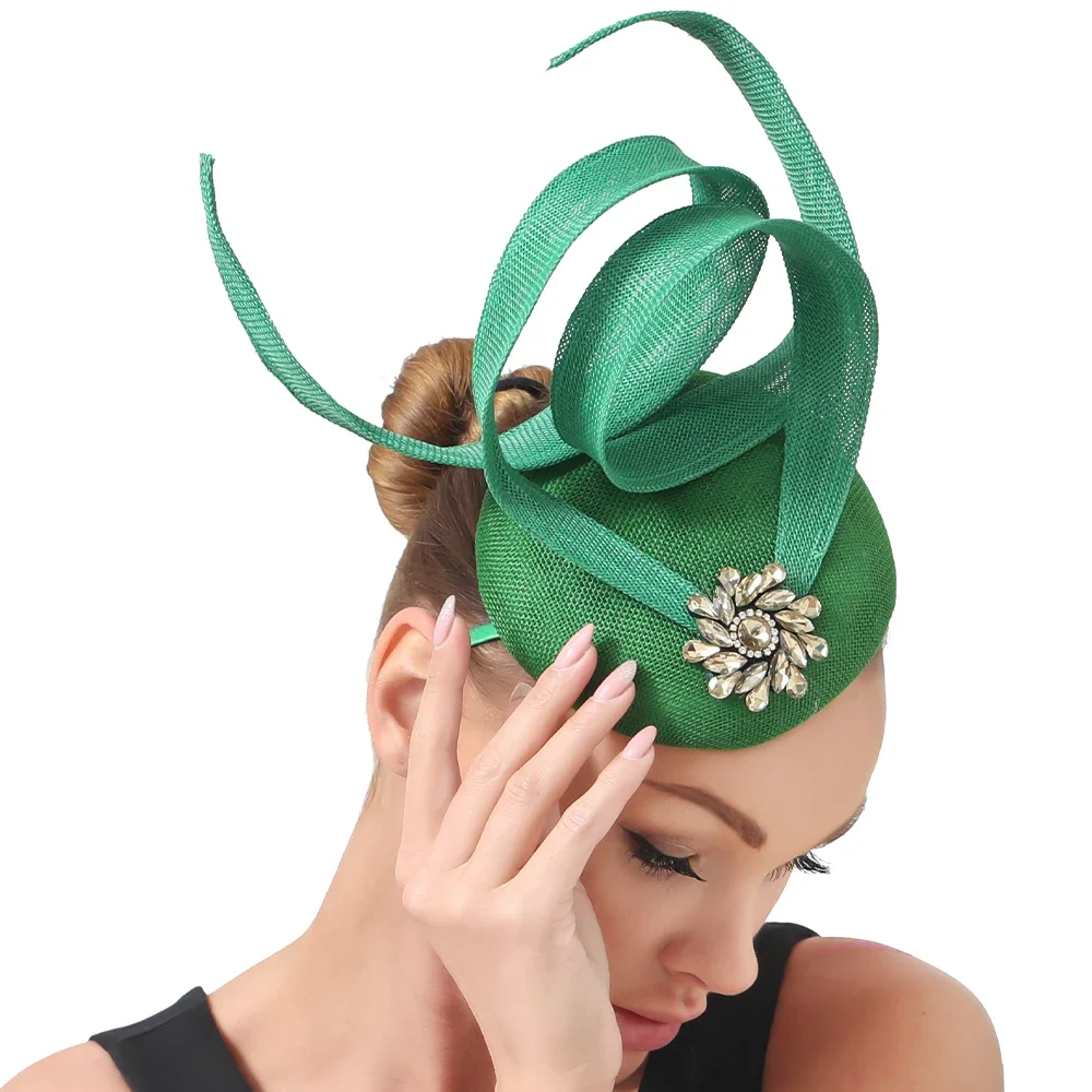 

New Green Fascinators Hat For Women Weddings Amazing Headwear With Bow For Party Kenducky Royal Asscot Red Pillbox Cap Hair Clip