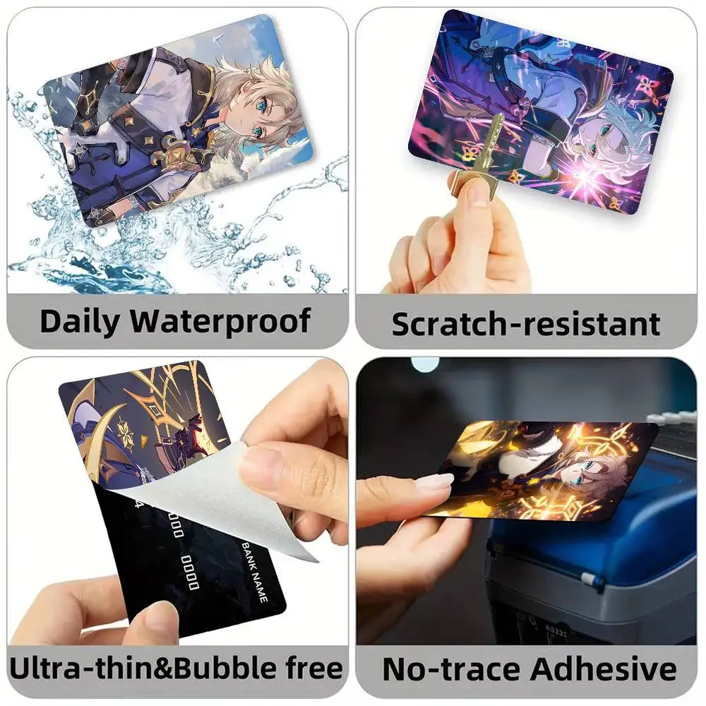 Albedo Genshin Impact Credit Card HD Stickers Game Card Decal Small Chip Waterproof Sticker Gift