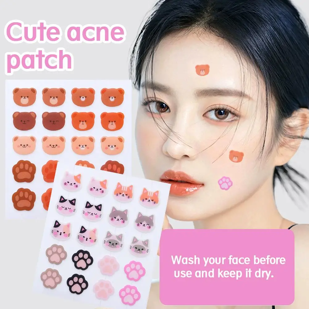 20 ชิ้นแผ่นแปะสิวสัตว์น่ารักรูปแบบไฮโดรคอลลอยด์สติกเกอร์กำจัดสิวคอนซีลเลอร์แต่งหน้าความงามเครื่องมือดูแลผิวหน้า